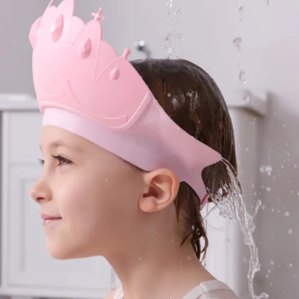 Pink Princess Shampoo Crown with Ear Protection - Picture 2 of 2